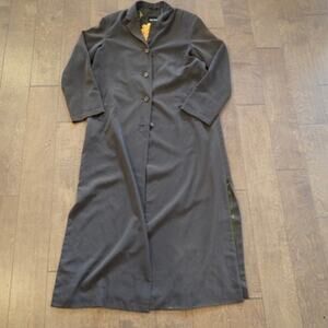 Carol Cohen Collections Missy Button Down Trench Coat Black Womens Size Medium